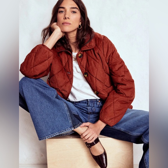 Boden Jackets & Blazers - Boden Fitzrovia Quilted Cord Jacket - Fire Brick Red